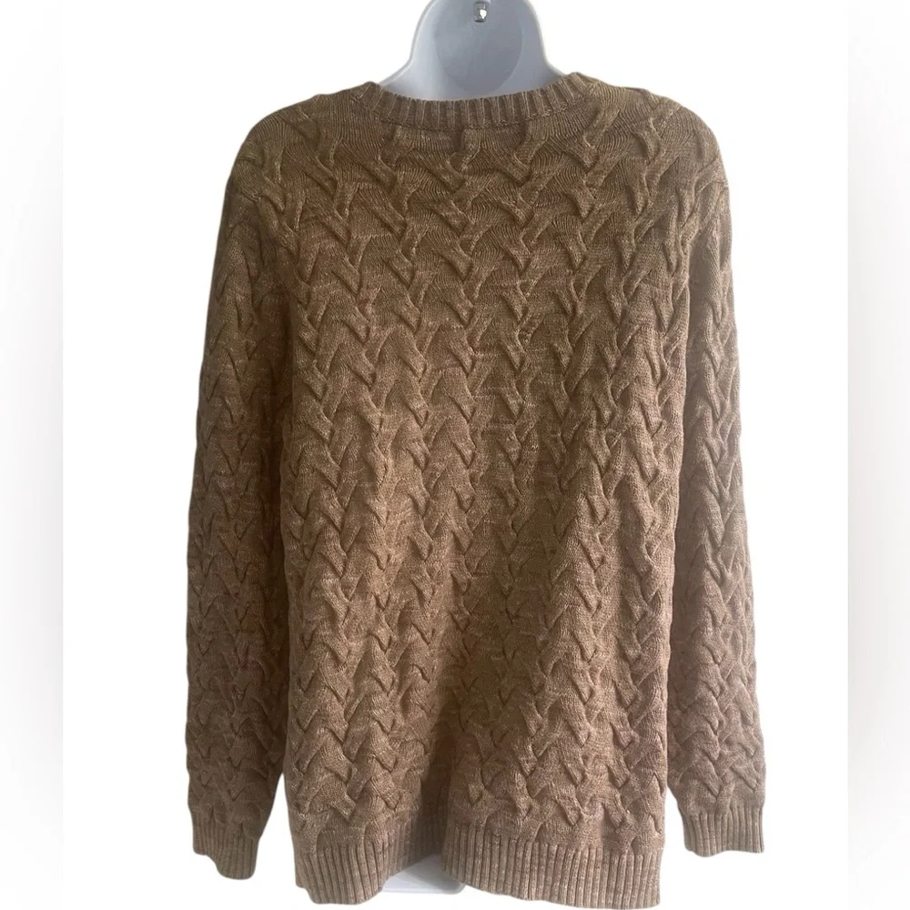 Lands' End ~ Drifter Cable Knit Women's Crew Neck Sweater - Picture 2 of 4